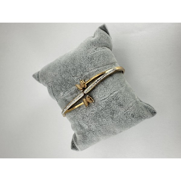 Bronz İkili Kelebek Taşlı Bileklik